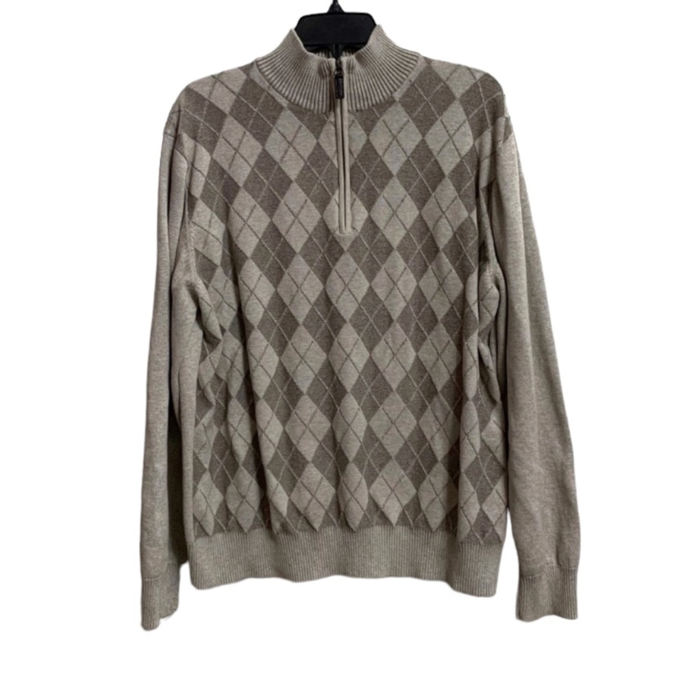 Weatherproof Quarter Zip Argyle Sweater